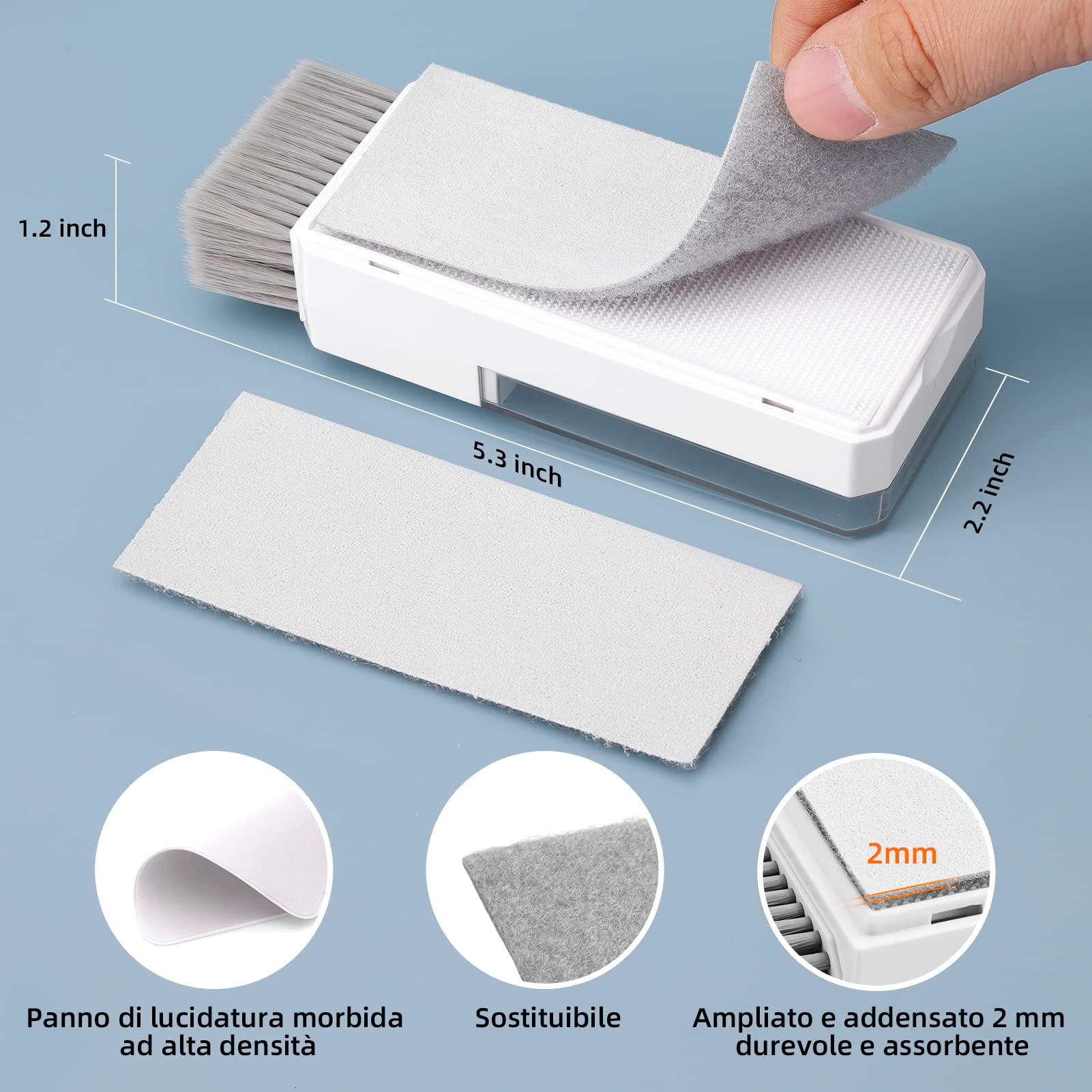Ordilend Tutto in Uno Kit Pulizia Tastiera pc Computer Laptop Spazzola Pulisci Schermo per airpods iphone ipad macbook Tablet Auricolari Bluetooth Smartphone Earbuds Headphones Fotocamera con brevetto