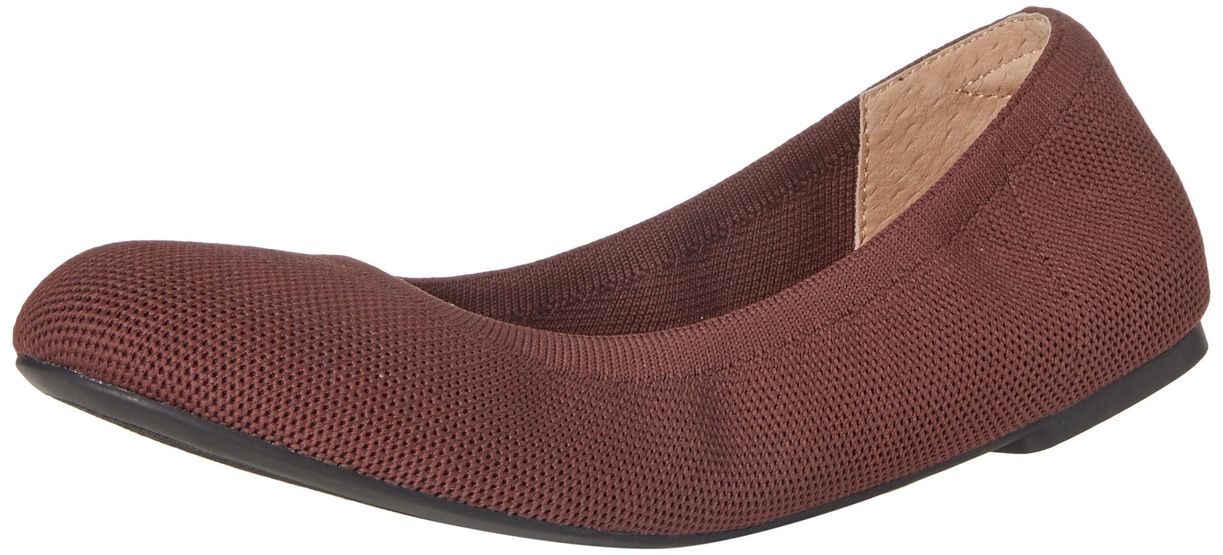 Amazon Essentials Women's Breathable Knit Ballet Flat with Round Toe, Cushioned