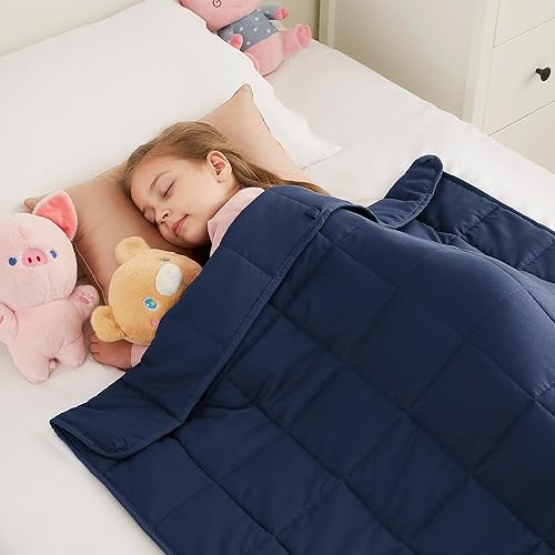 Miniatura 20 de HOSUKKO Manta con peso, manta pesada gris de 3 libras, manta transpirable (36 x 48 pulgadas, 3 libras)