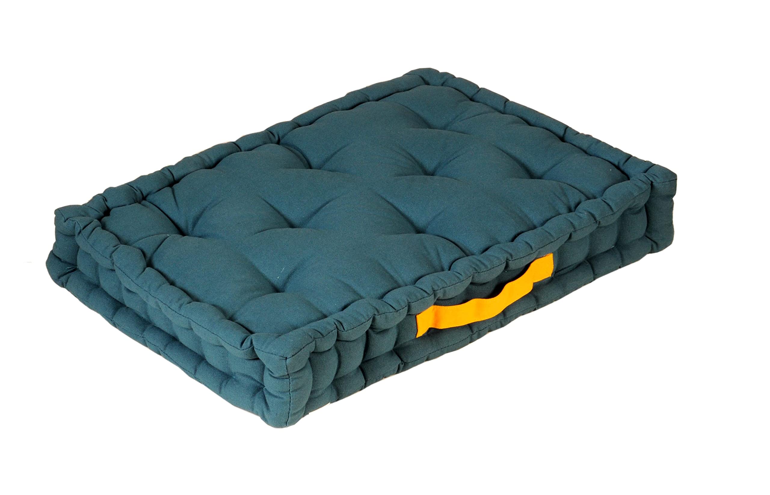 Atout Ciel Cuscino da pavimento o schienale per pallet, 60 x 40 cm, con manico a contrasto, blu anatra