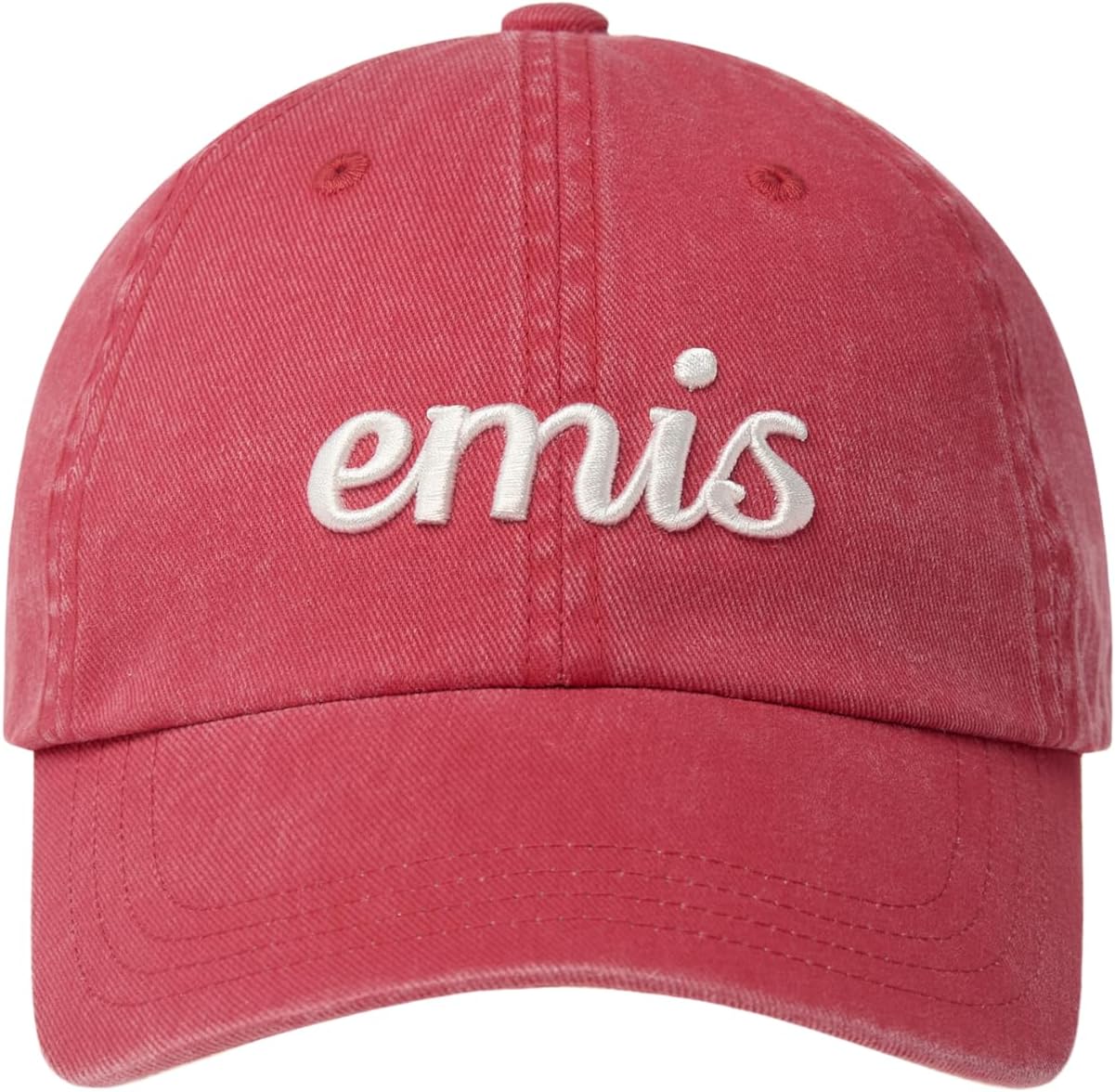 Vintage Pigment Baseball Cap Logo Adjustable Unisex Casual Streetwear Hat Red