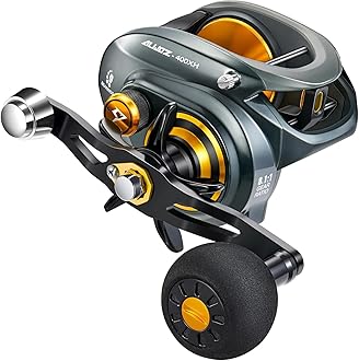 Piscifun Alijoz 400 Baitcast Fishing Reel, 38lb Max Drag Aluminum Alloy Frame, Available in 6.6:1/8.1:1 Ratio, Freshwater and Saltwater Low Profile Casting Reel for Musk