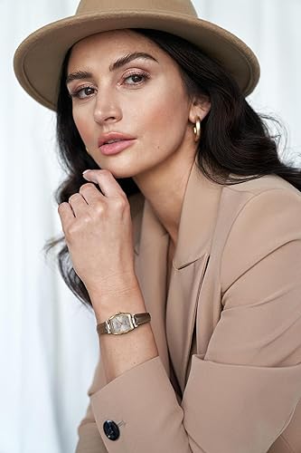 Miniatura 5 de Jessica Simpson Diamond Collection - Reloj para mujer, cuarzo clásico, correa de cuero, esfera de cristal facetado, elegante reloj de vestir para