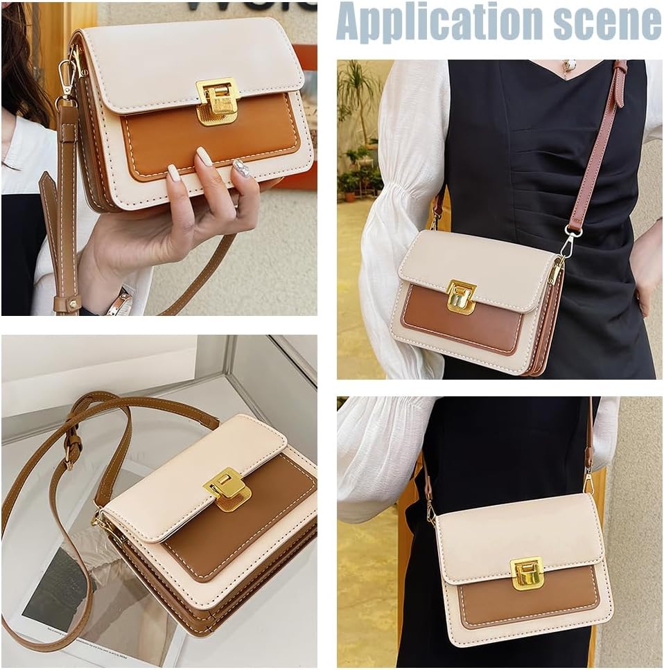 WADORN DIY Crossbody Bag Making Kit, PU Leather Shoulder Bag Making Materials Set DIY Purse Making Sewing Complete Kit Handmade Bag Making All Accessories for Beginner, 7.5x2.8x5.9 Inch, Khaki