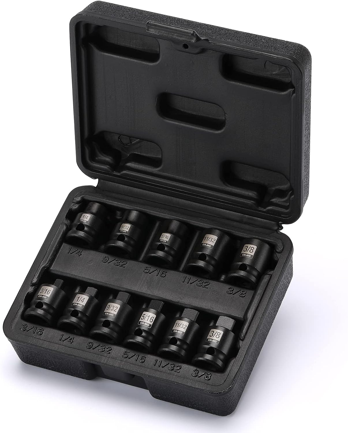 EMENTOL 11PCS 3/8" Drive Pipe Plug Socket Set, SAE, CRMO, Tapered Male Square Drive 3/16 Inch