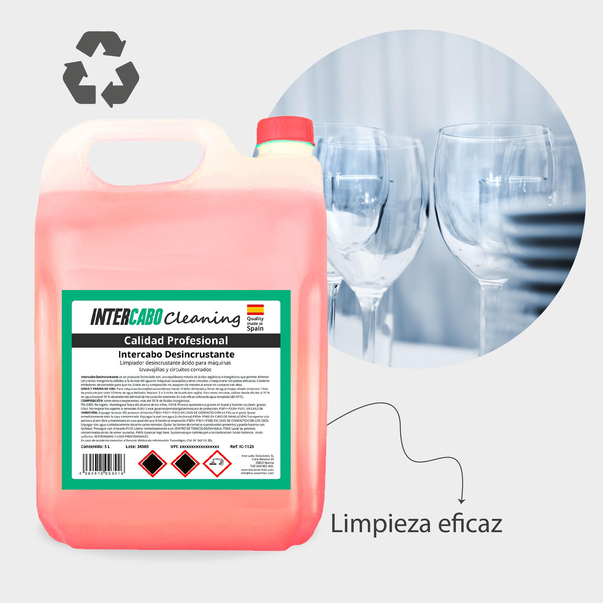 Desincrustante Profesional 2x5L • Limpiador Ácido Potente para Lavavajillas, Circuitos Cerrados y Calderas • Elimina Cal y Óxido • Mantenimiento Técnico con Alta Eficacia y Rendimiento - Intercabo