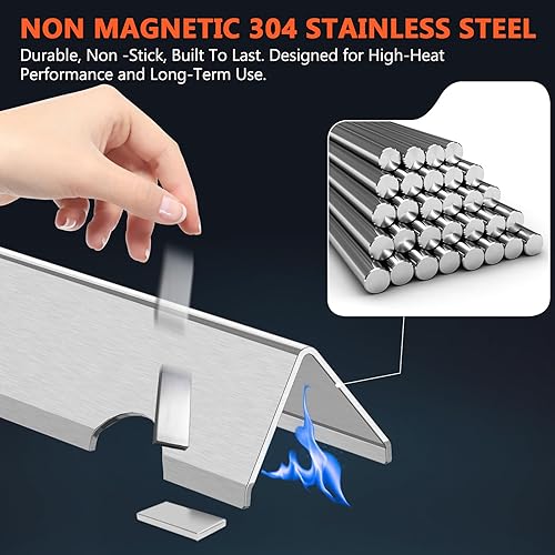 Miniatura 4 de Barras aromatizadoras de repuesto con deflector de calor Genesis II para Weber Genesis II 300 LX 300, parrillas Genesis II E-310 E-315 S-335, piezas