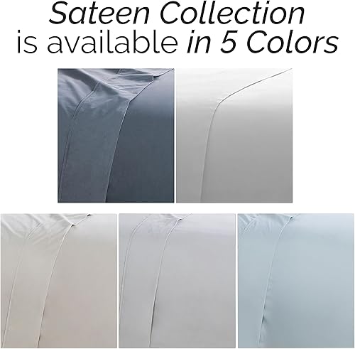 Miniatura 6 de Southshore Fine Living, Inc., Juego de sábanas de 4 piezas, 100% algodón, tamaño Queen, sábanas de 300 hilos con bolsillo extra profundo, sábana 10