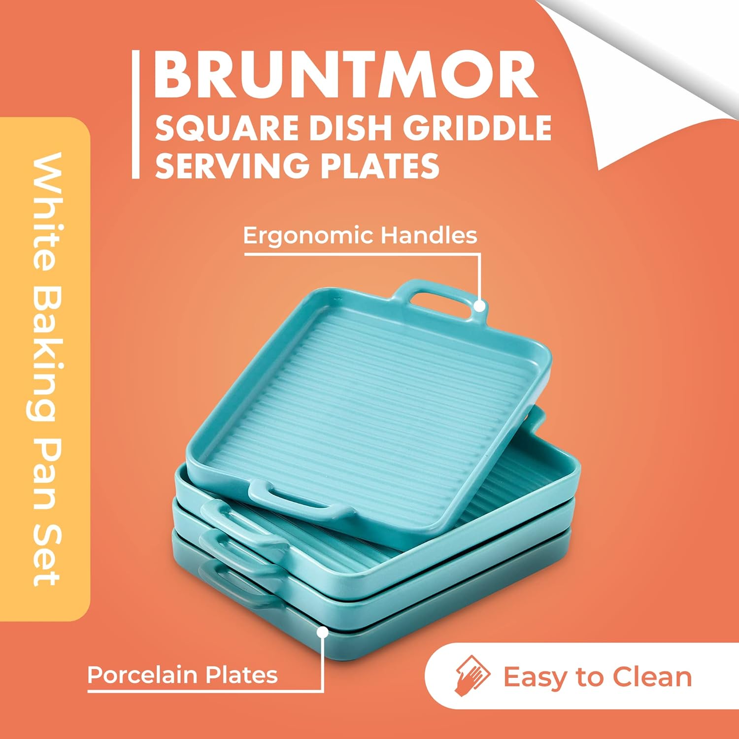 Buy Bruntmor 8.5 x 7 Set Of 4 Porcelain Matte Oven to Table Bakeware