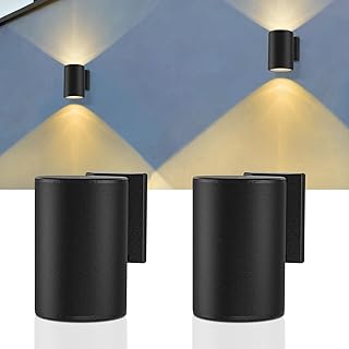 Solar Sconce Lights Outdoor, 2 Pack Modern Wall Light Fixture, Up & Down...