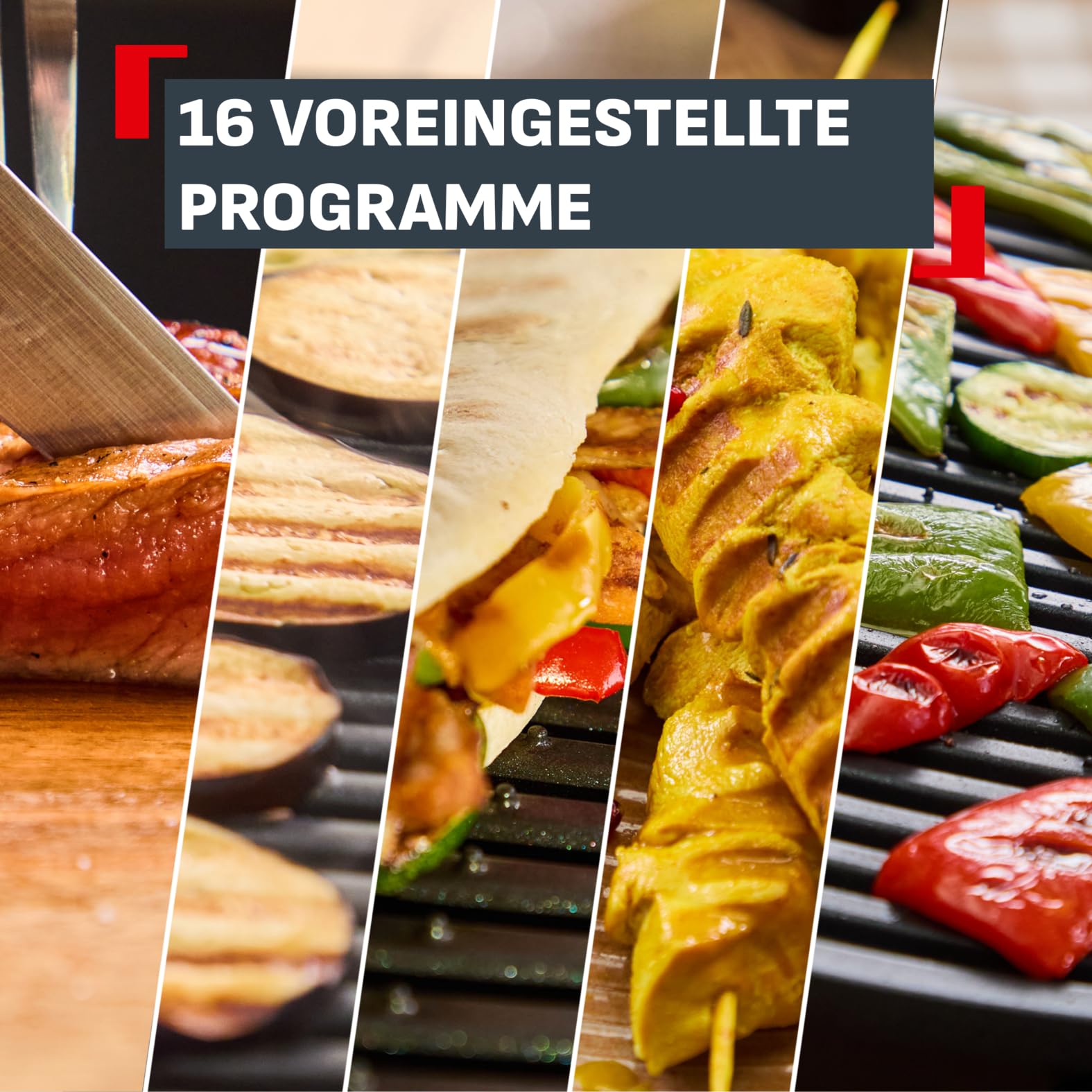Tefal OptiGrill Elite XL Kontaktgrill, 16 Programme, digitales Display, abnehmbare XL-Platten, Elektrogrill, schwarz