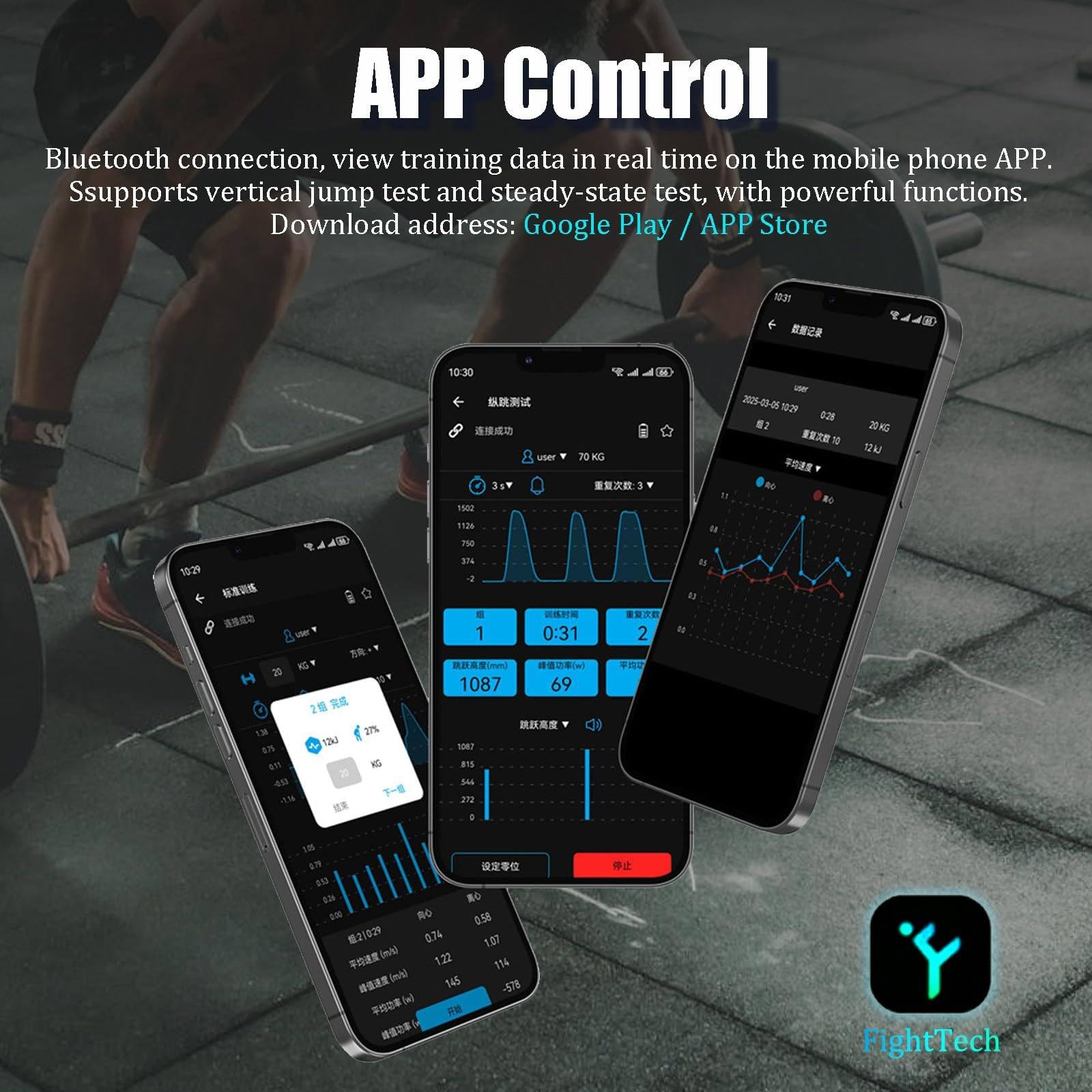 Entrenador de Velocidad y Potencia para Barra, Saltos, Arrastres de Trineo | 98% Preciso con App y Retroalimentación de Voz | Batería 50H y Resistencia 100G para Atletas y Entrenamiento