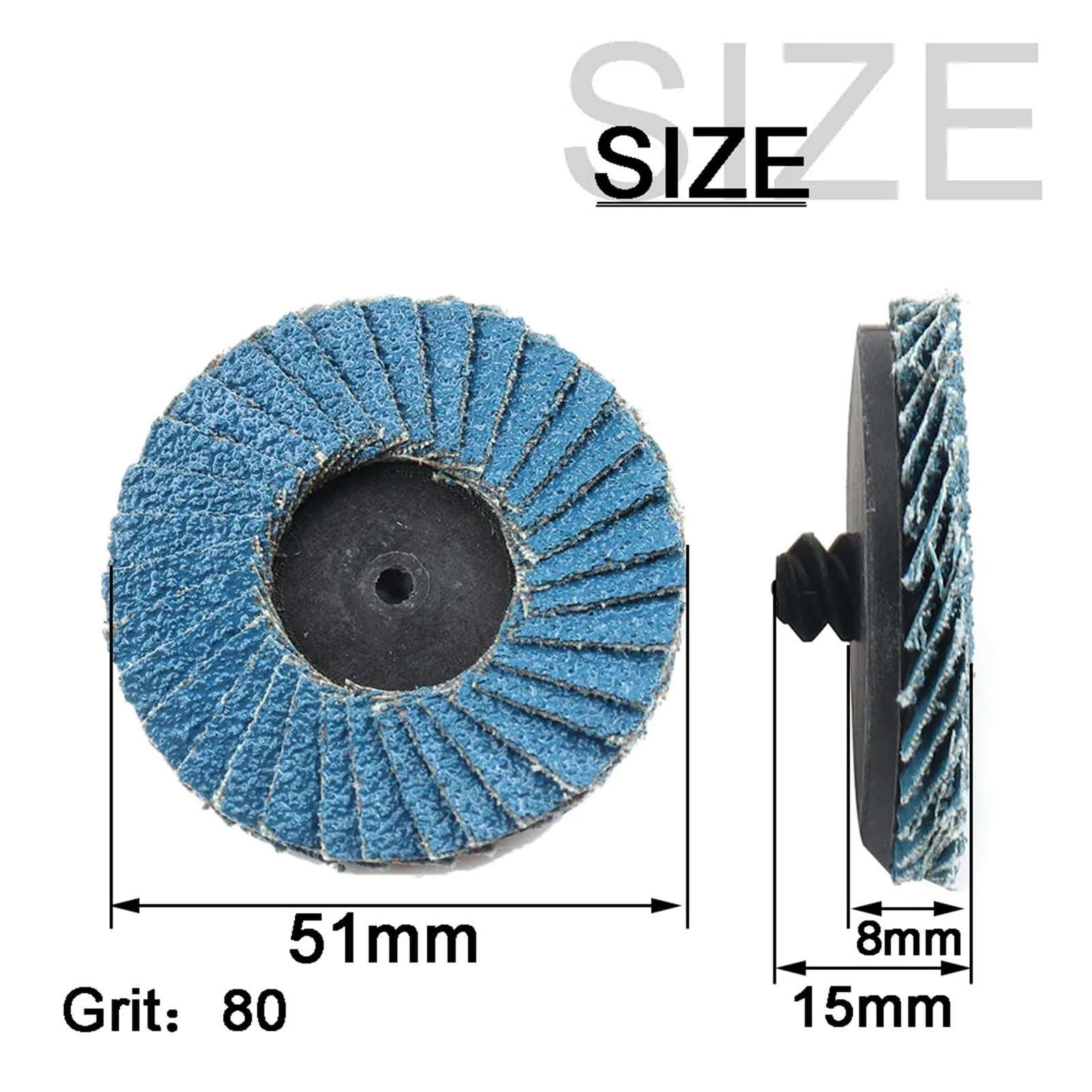 2/10 szt. 50 mm tarcza listkowa 5 cm tarcza polerska szybka wymiana narzędzie obrotowe do usuwania rdzy do drewna, ścierne farby ścierne (10 szt., 80, 50 mm)