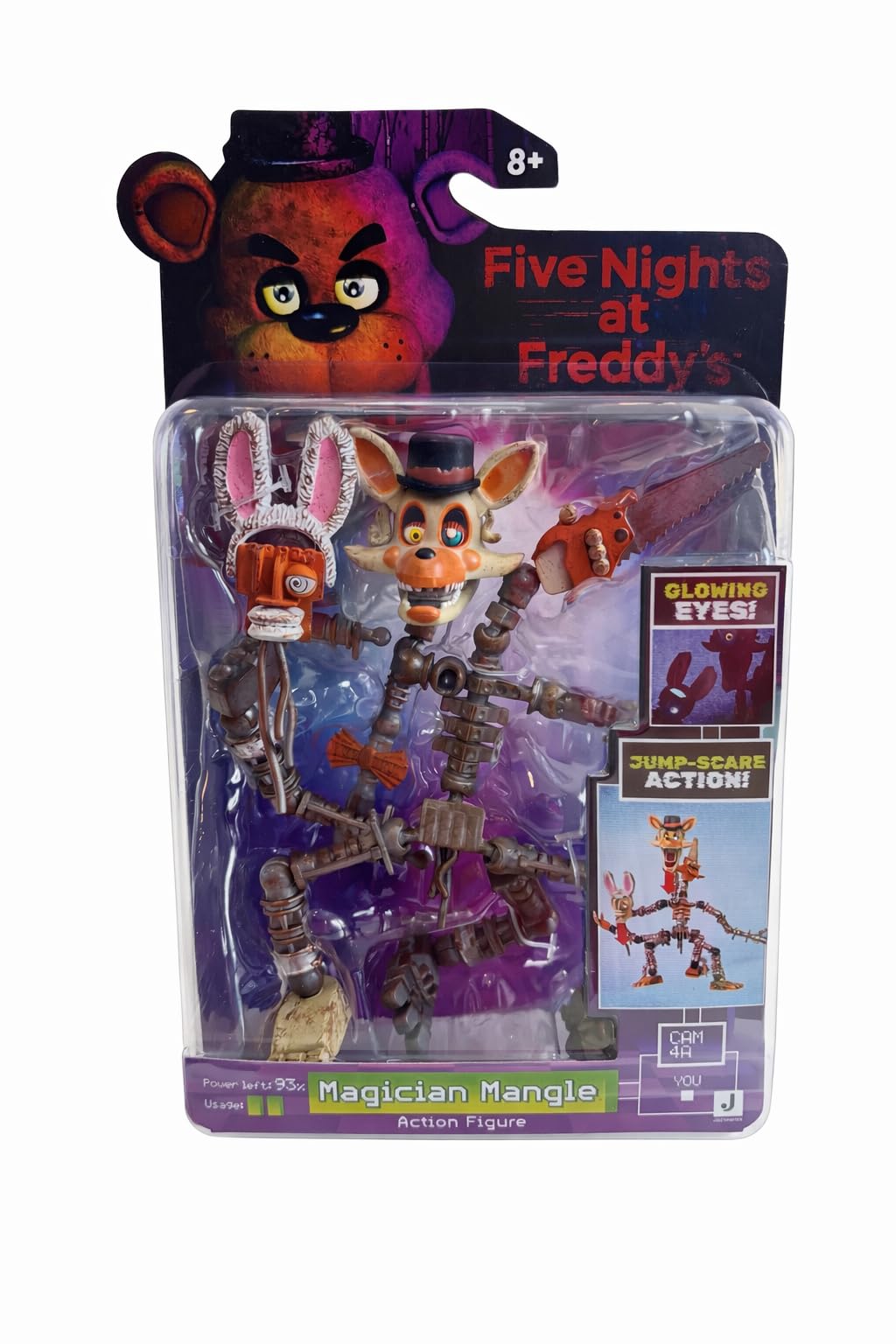 Jazwares Five Nights at Freddy's 5" Articulated Mangle Magician Collectible Figure with Startle Feature and Glow in the Dark Eyes