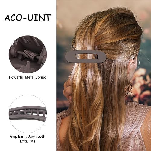 Miniatura 10 de Paquete de pinzas planas para el cabello para mujer, pinzas de garra para cabello fino y grueso, accesorios de cocodrilo