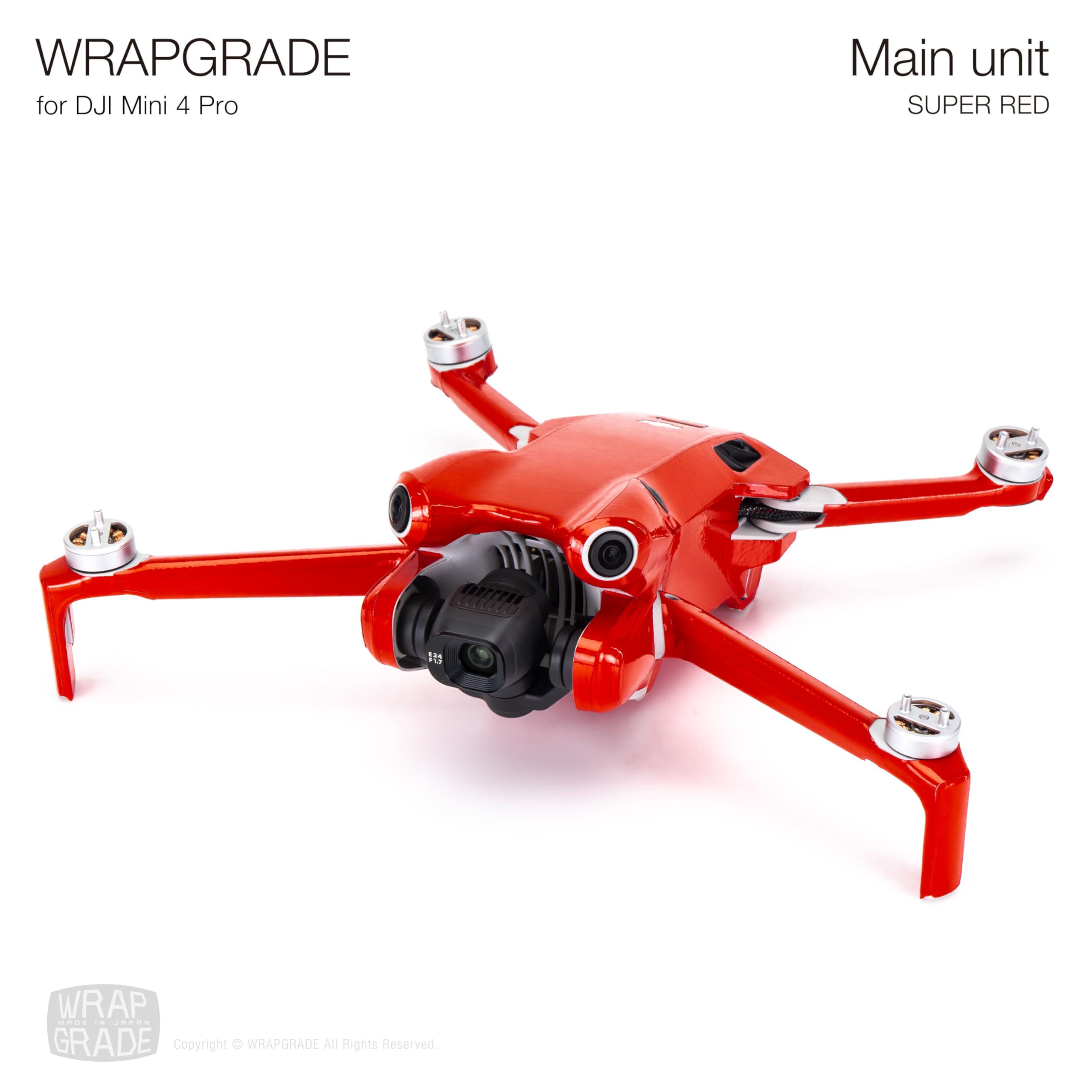 WRAPGRADE Skin Naklejki skórne dla DJI Mini 4 Pro (Super Red)