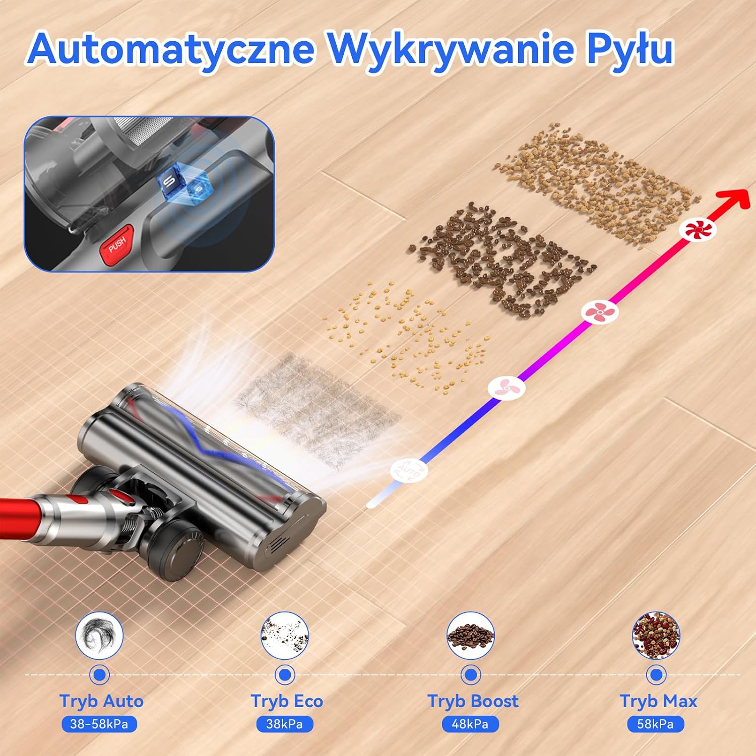 V15 Pro Max Bezprzewodowy Odkurzacz w Sztyfcie, Odkurzacz 58kpa, 600w, Czas Pracy 80 Minut i Wymienny Akumulator, Odkurzacze Pionowe do SierśCi ZwierząT, DywanóW, PodłóG Samochodowych
