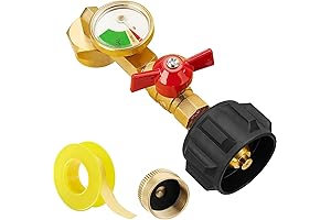 Propane Refill Adapter with Valve and Gauge - Easy Fill 1 lb...