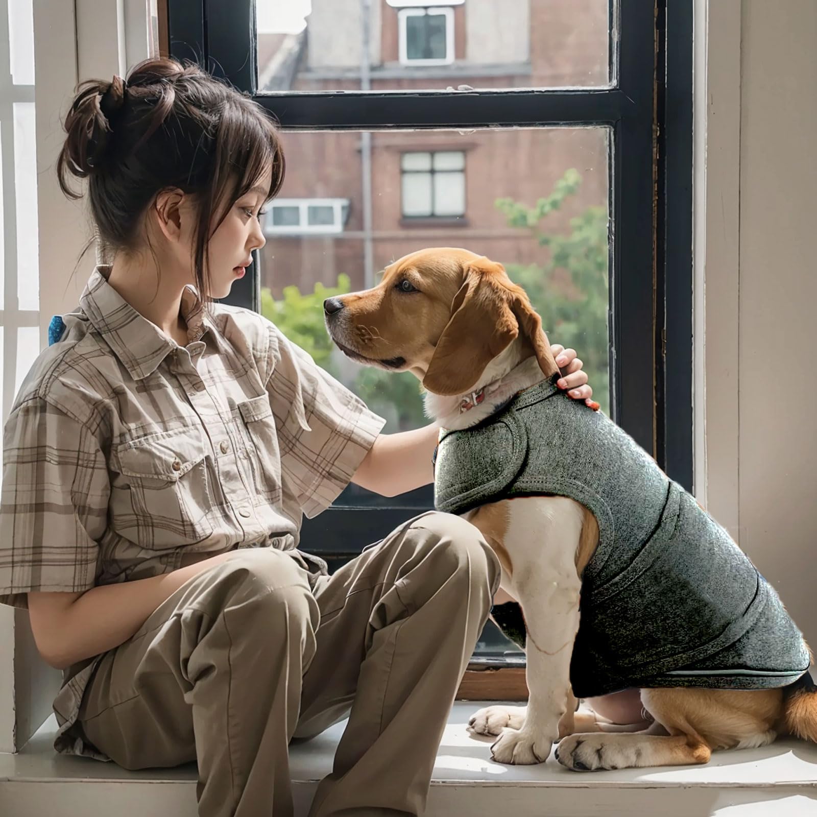 Cappotto Anti Ansia per Cane Acrilica Cappotto Calmante per Ansia Cane Cinghia con Chiusura a Strappo per Facile Indossare Elasticità Regolabile Attenuare Ansia Cane Lenitivo(Grigio Scuro XS)
