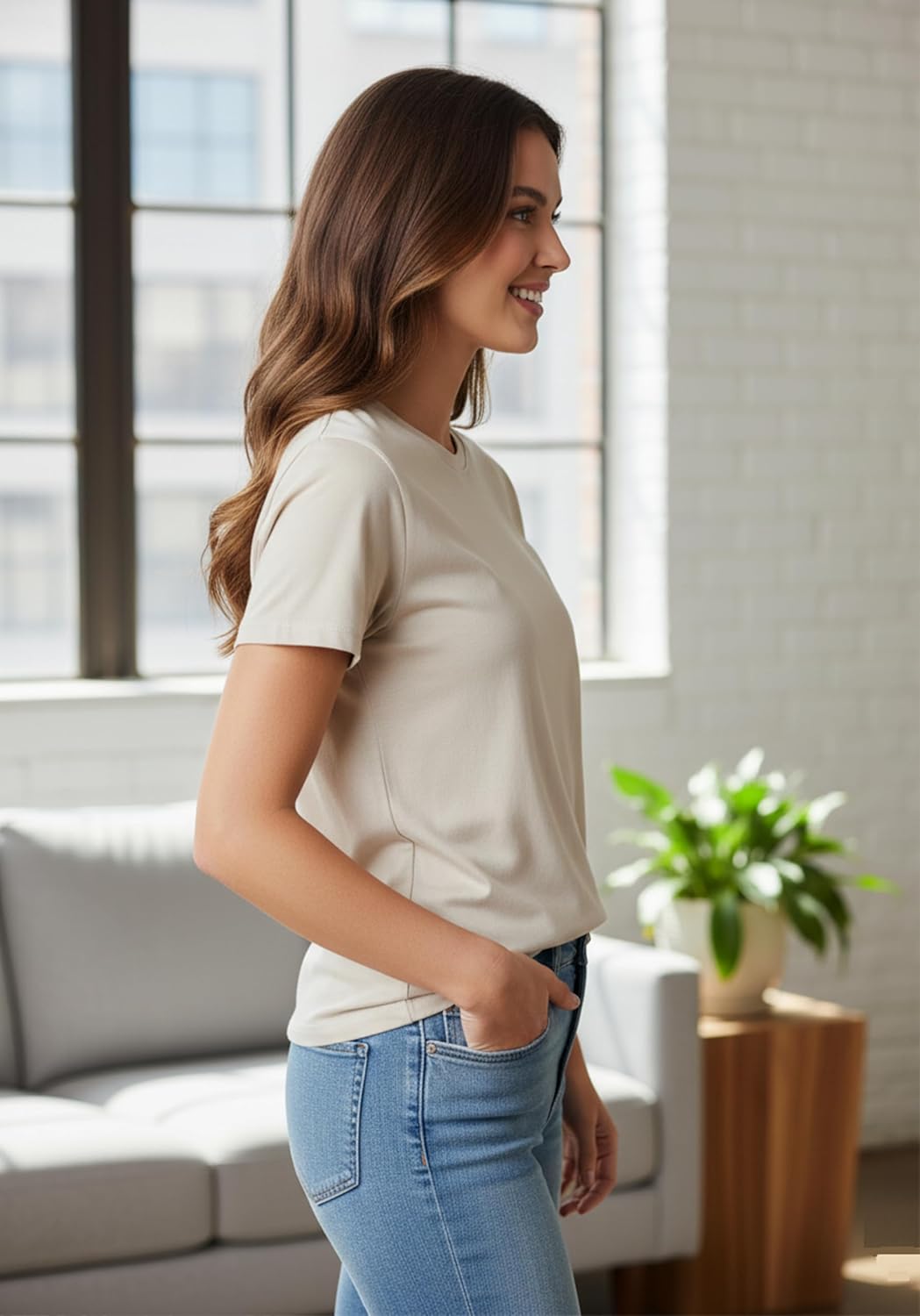 Women's 100% Cotton Crew Neck T-Shirt – Classic Fit, Soft & Breathable Short Sleeve Tee Casual Trendy Summer Top|Pack of 2 - Image 5