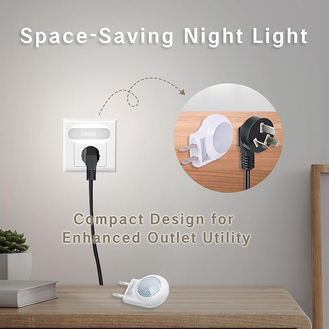 YAFIYGI Travel Night Light Portable Plug-in 0.7W Travel LED Night Light Foldable Mini Tiny Lights for Hotel Cruise Ship Cabin Approved for Kids Small Flat Nightlight That Fits into Wall photo 3