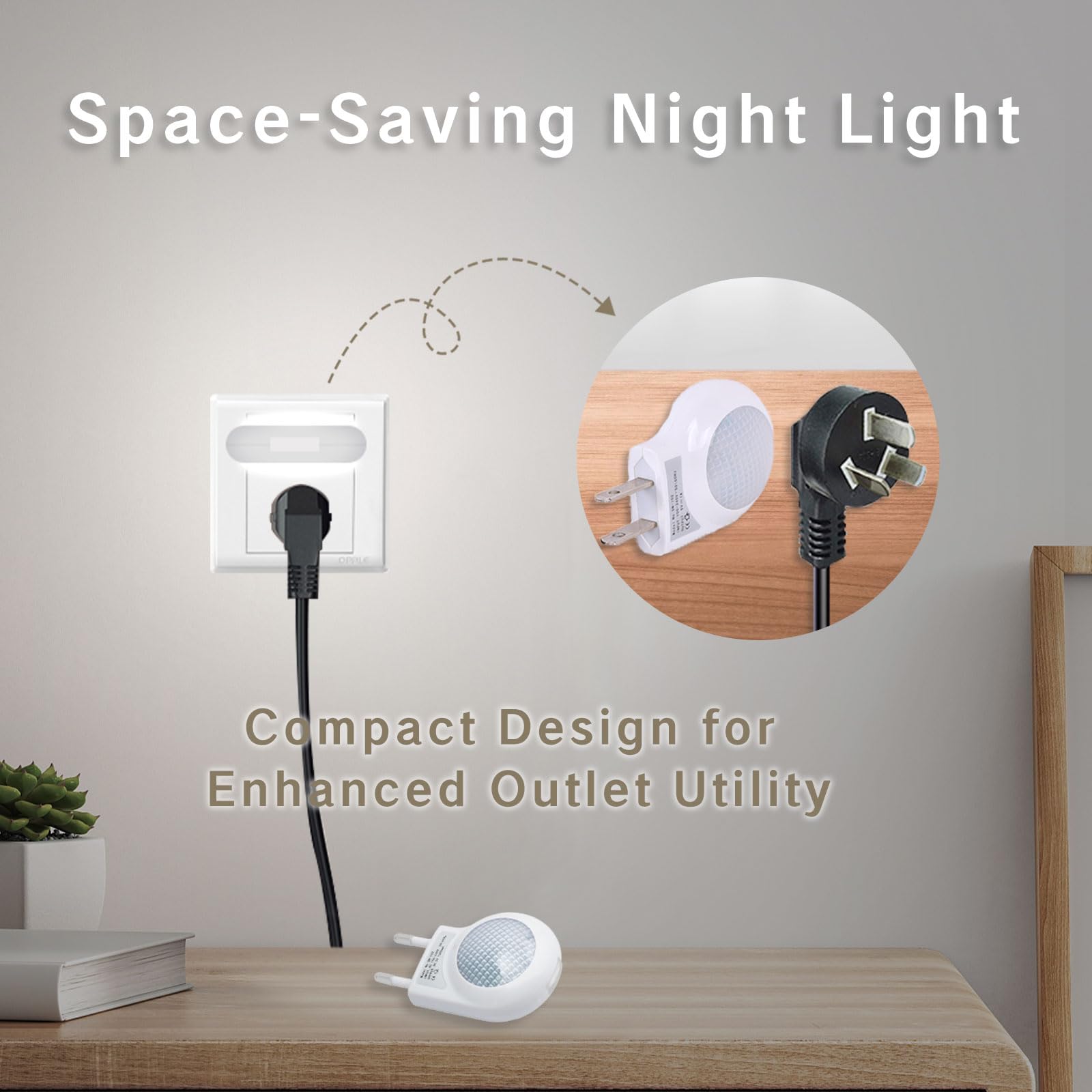 YAFIYGI Travel Night Light Portable Plug-in 0 7W Travel LED Night Light Foldable Mini Tiny Lights for Hotel — view 3