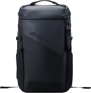 ROG Ranger BP2701 lightweight gaming backpack made of water-repellent material, with multiple pockets, fits up to a 17-inch laptop