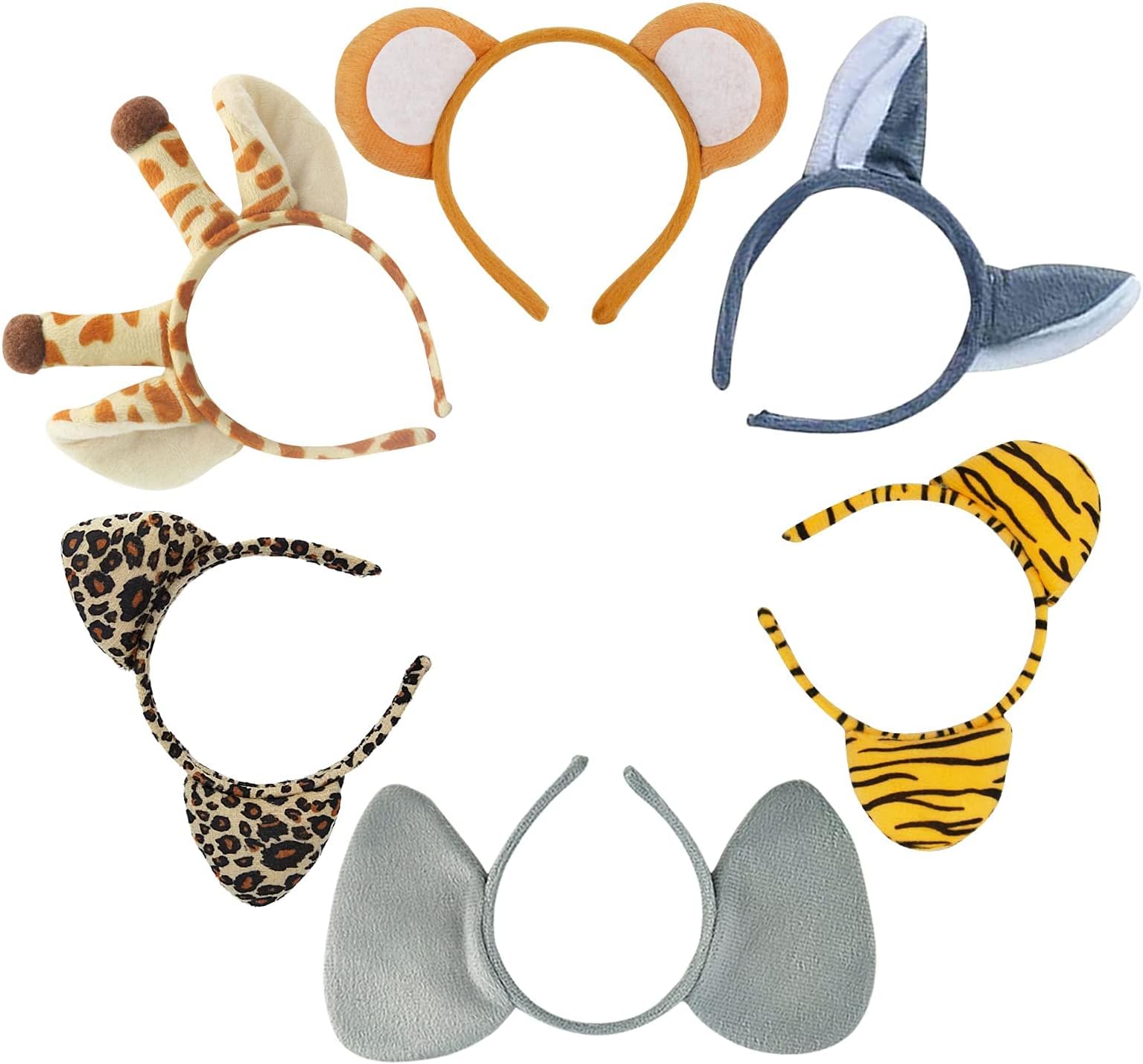 SYOSI Cat Ear Headbands, Halloween Hairbands Plush Leopard Grain Hair Hoop Cheetah Ears Headbands Cosplay Party Hair Accessory for Festivals Party Holidays, Jungle Woodland Safari Zoo Headbands