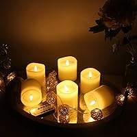 Vista 6 de Stonebriar 6 velas LED de cera real marfil 3x3 sin llama con control remoto y temporizador