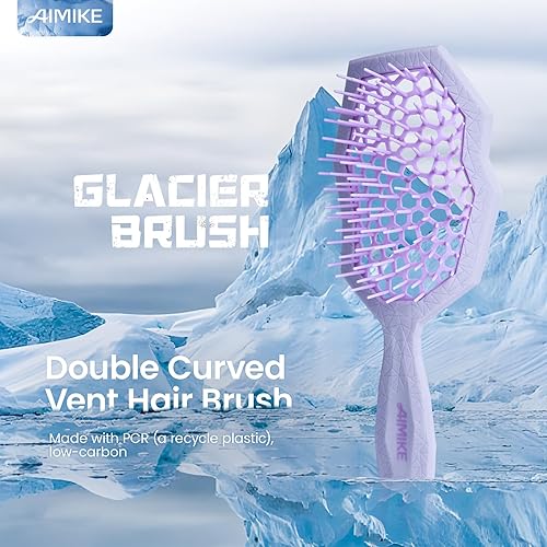 Miniatura 2 de AIMIKE Glacier - Cepillo desenredante sin dolor para cabello rizado, uso húmedo y seco, se desliza a través de los enredos con facilidad, cepillo