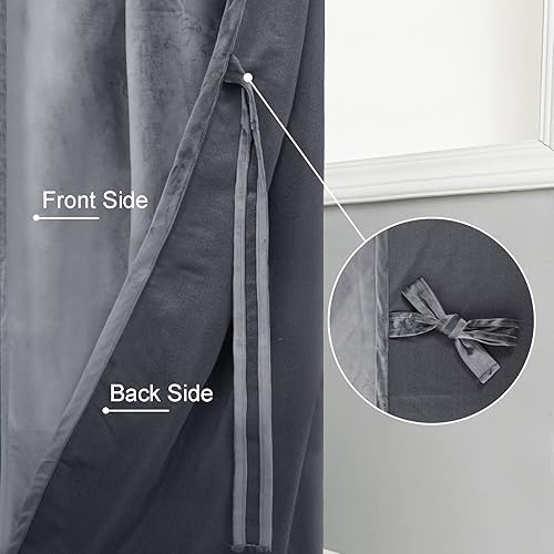 Miniatura 369 de Cortinas de terciopelo JIUZHEN, cortinas opacas suaves de terciopelo retro para dormitorio, cortinas elegantes con reducción de ruido y Rosa