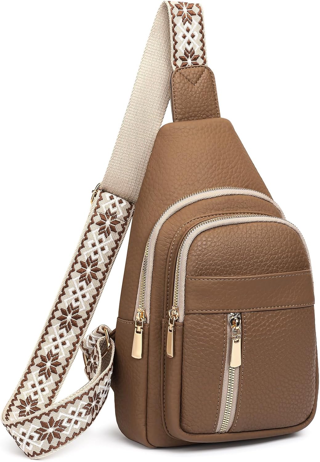 FALAN MULE Crossbody Bags for Women Trendy Leather Sling Chest Bag Fanny Packs for Women