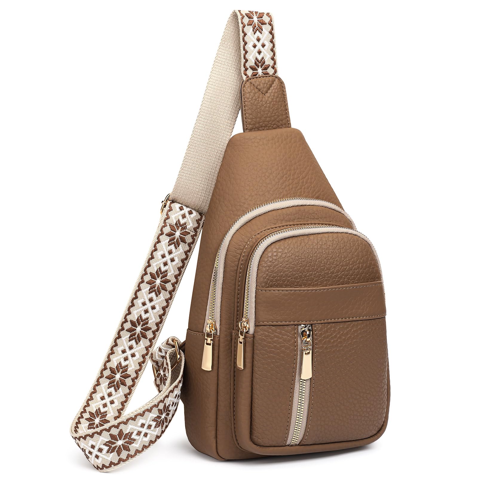 FALAN MULE Crossbody Bags for Women Trendy Leather Sling Chest Bag Fanny Packs for Women