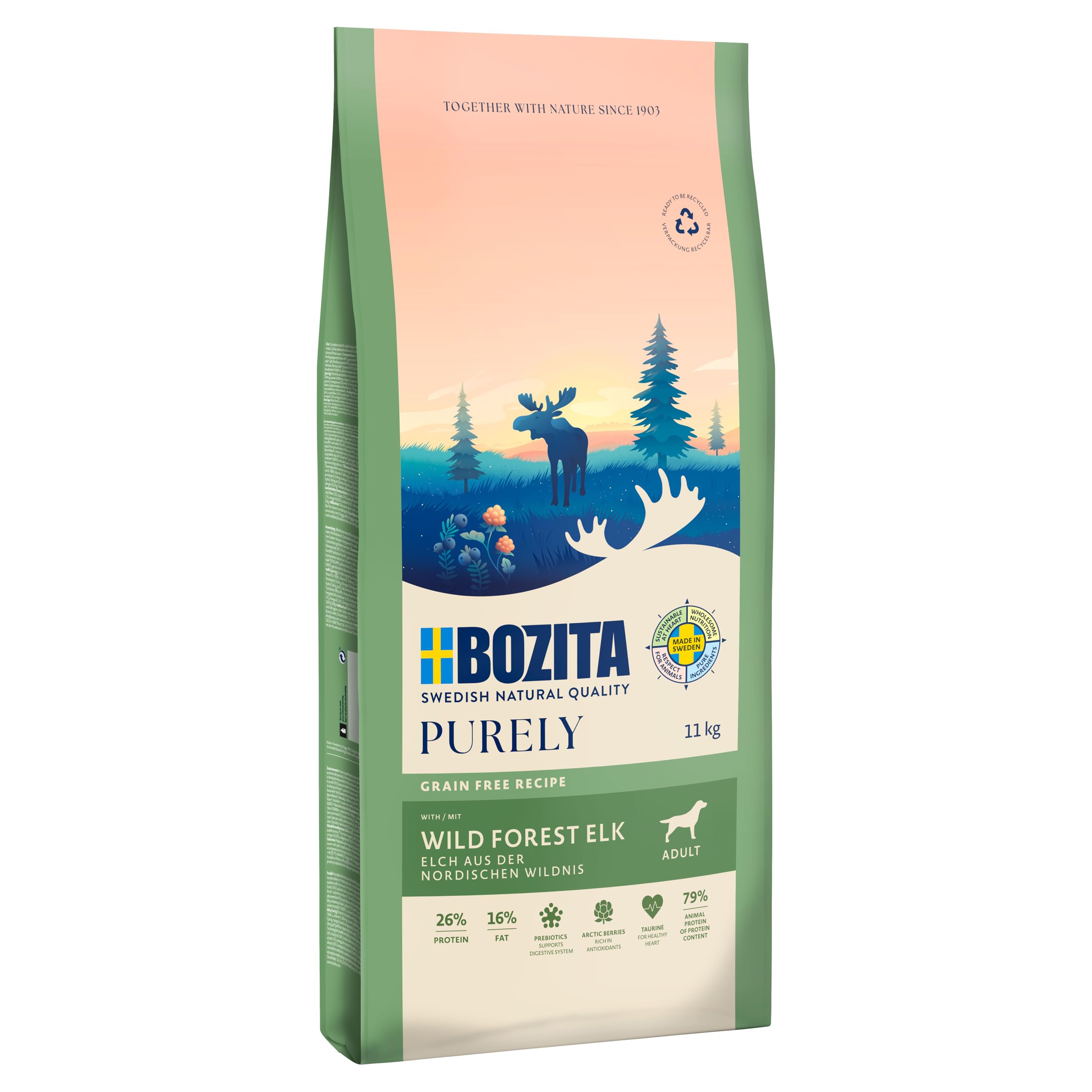 Bozita Dog Purely Adult Łoś bez ziarna 11 kg