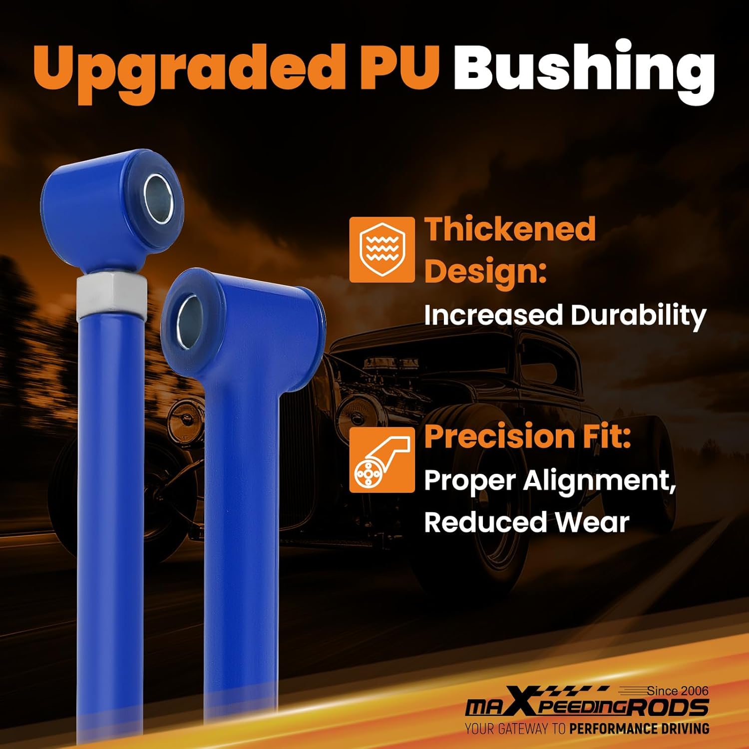 maXpeedingrods Triangulated 4 Link Kit for Chevy S10 Pickup 1994-2004 Rear Suspension 28" Steel Bar for Truck Adjustable