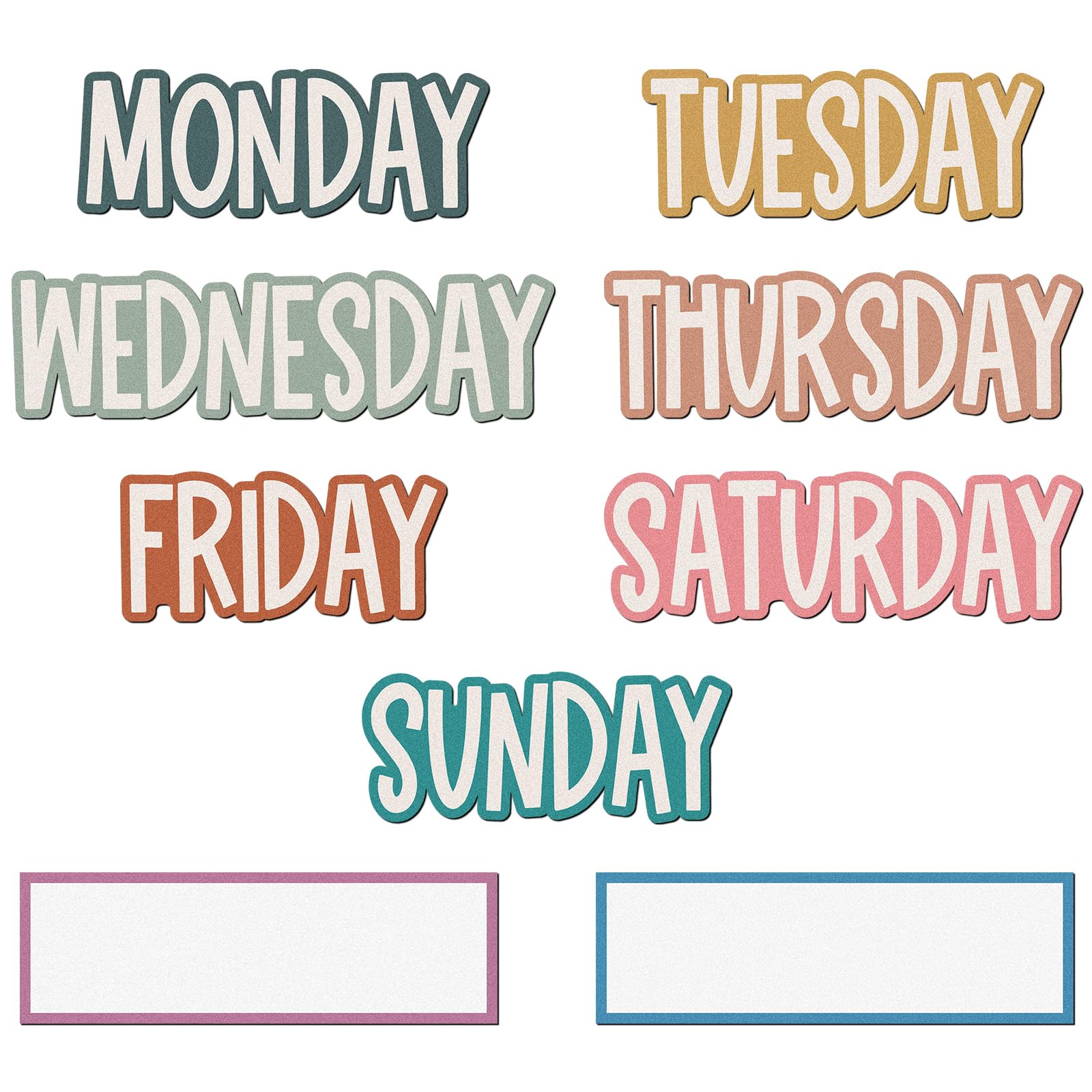 Ireer 9 Pcs Days of the Week Magnets Colorful Magnetic Week Labels for Whiteboard Calendar Headliners Inspirational Cute Decorative Magnets for School Home Locker Whiteboard(Boho)