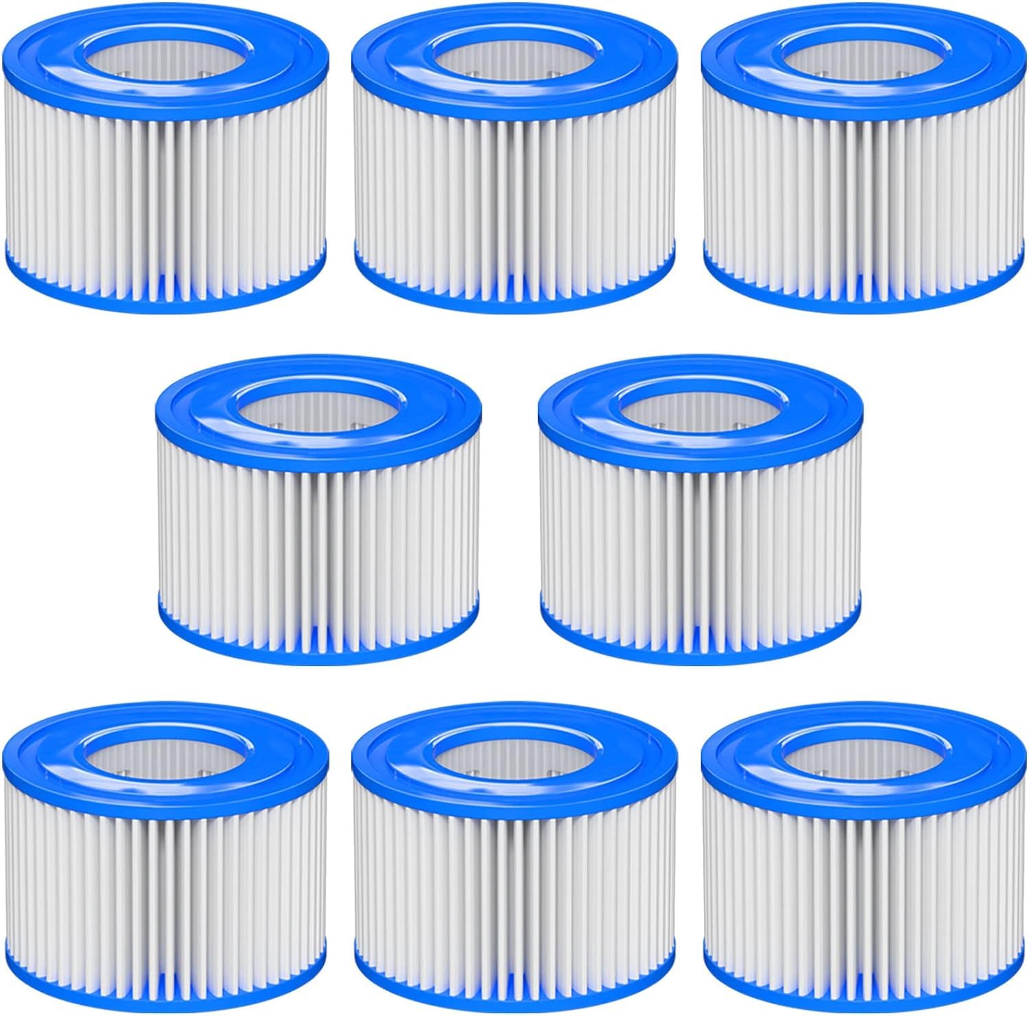Filter VI für Pool, 8 Stück Filterkartuschen VI für Bestway Miami, Monaco Lay-Z-Spa, Vegas, Palm Springs, Flowclear Pool Filter Ersetzt die Originalkartusche 58323