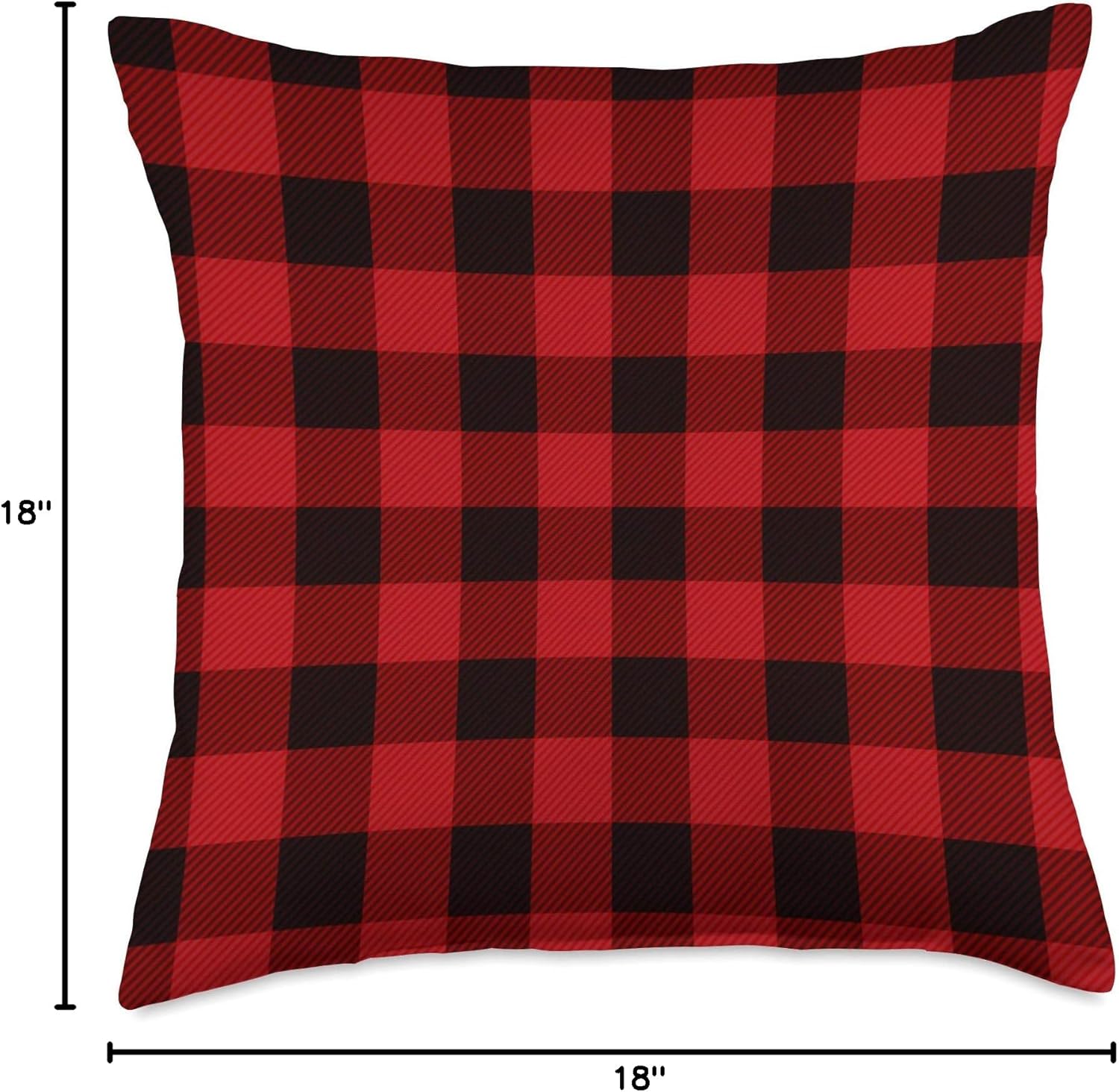 Classic Red & Black Buffalo Plaid Check Pattern Design Throw Pillow