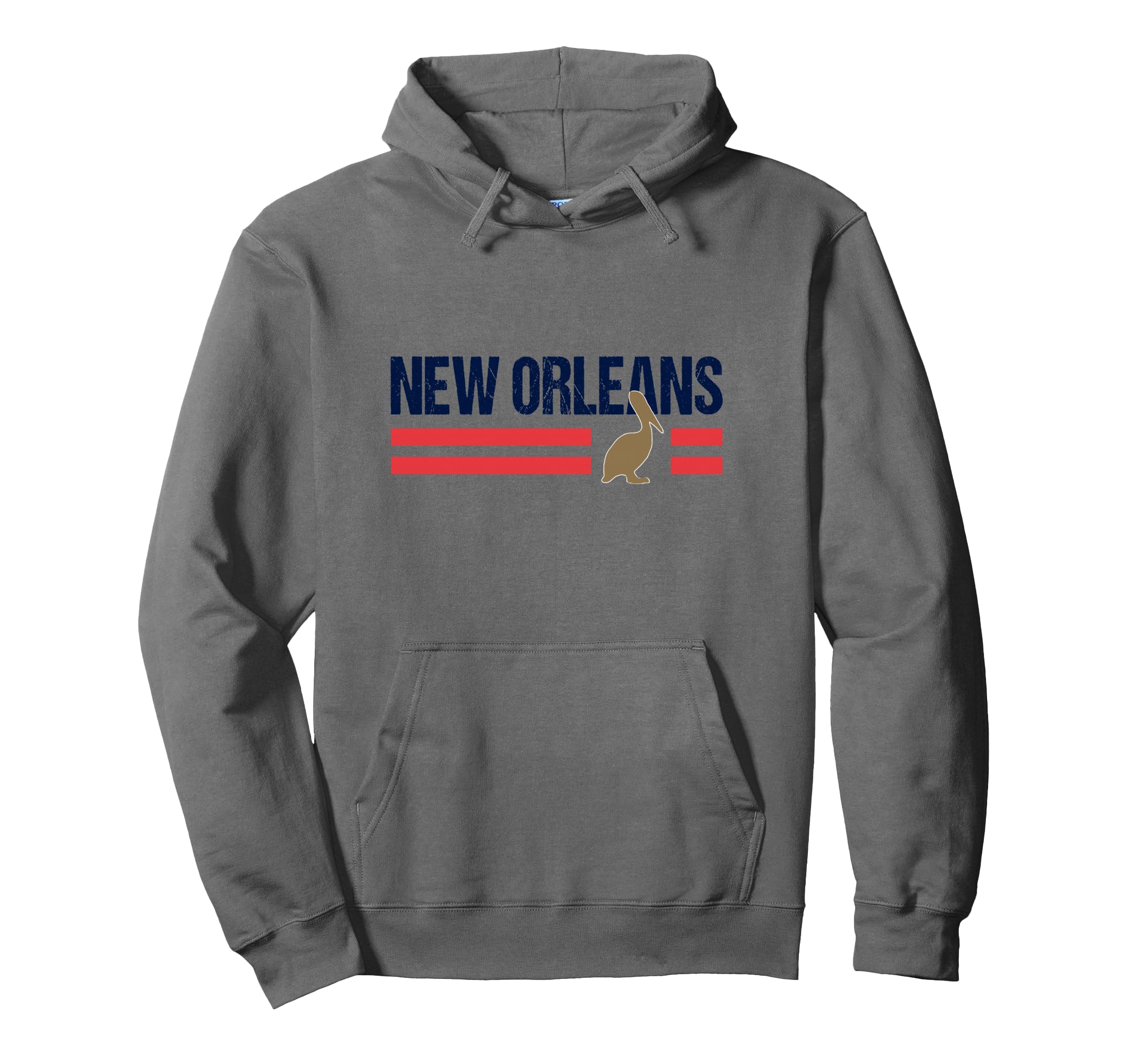 Pelican Retro Stripes New Orleans Vintage New Orleans Local Pullover Hoodie