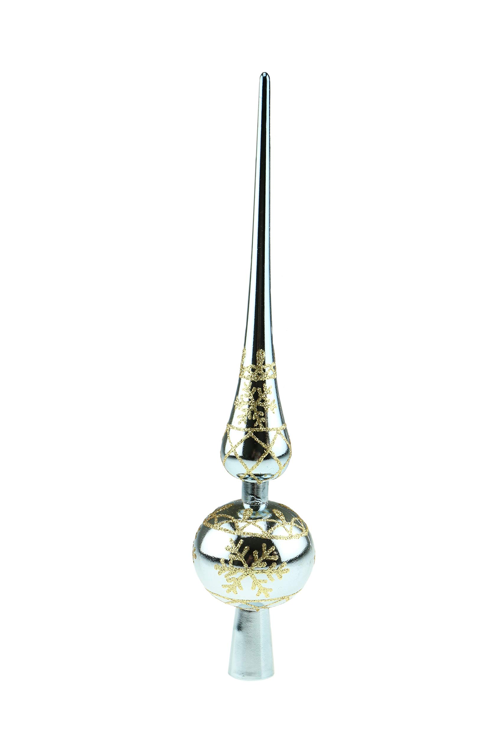 Décoration de Noël en plastique de haute qualité or et argent 28,6 cm pour grand sapin