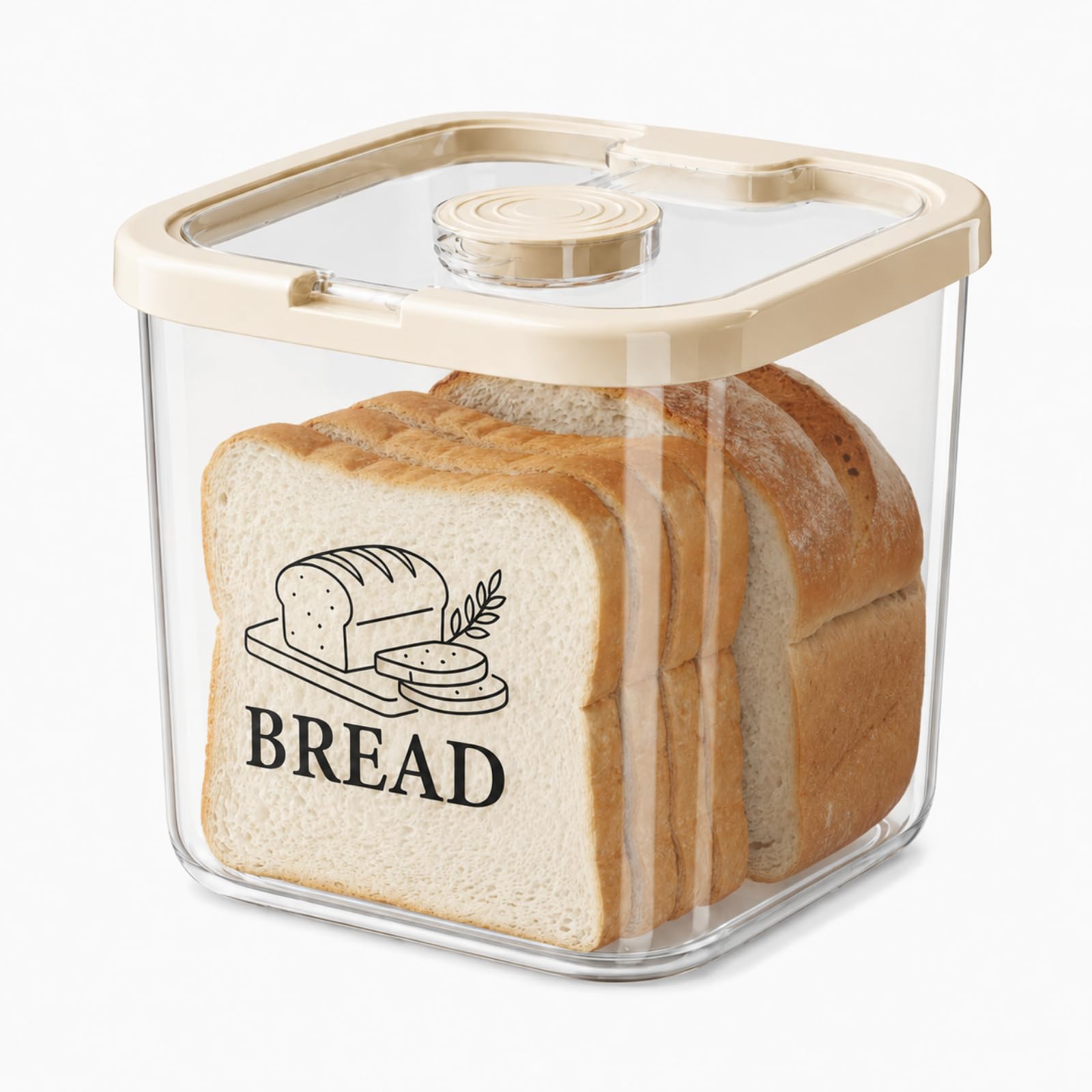 Gzsekken Bread Bins For Kitchen,Large Bread Storage Container with Lid & Air Vent,Tall Food Keeper for Homemade Loaf,Sandwich,Toast, Bagel-Stackable 5 KG