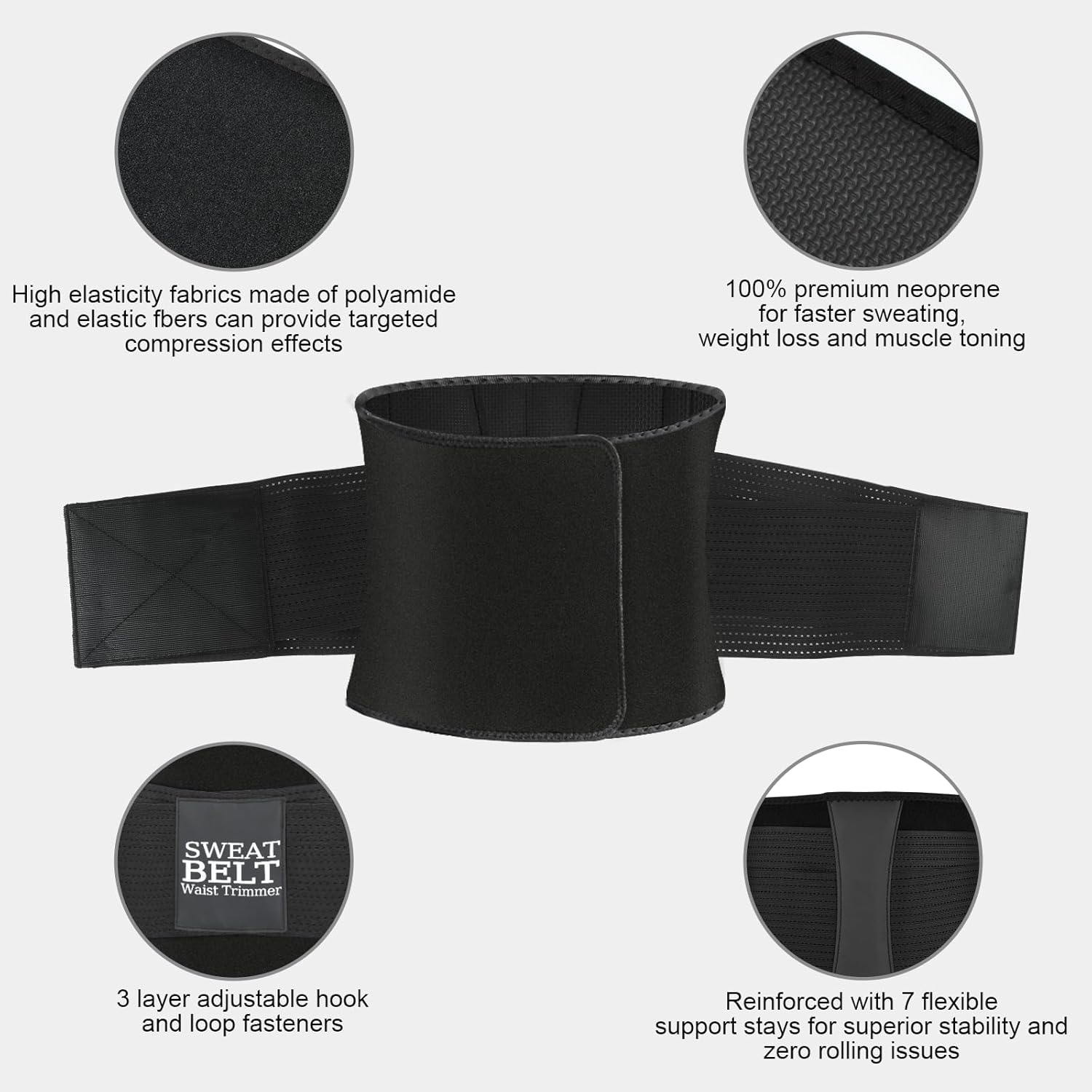 MORECOO Waist Trainer for Women - 9.75" Waist Trimmer & Sweat Band for Weight Loss, Workout & Postpartum Recovery Body Shaper - Image 8