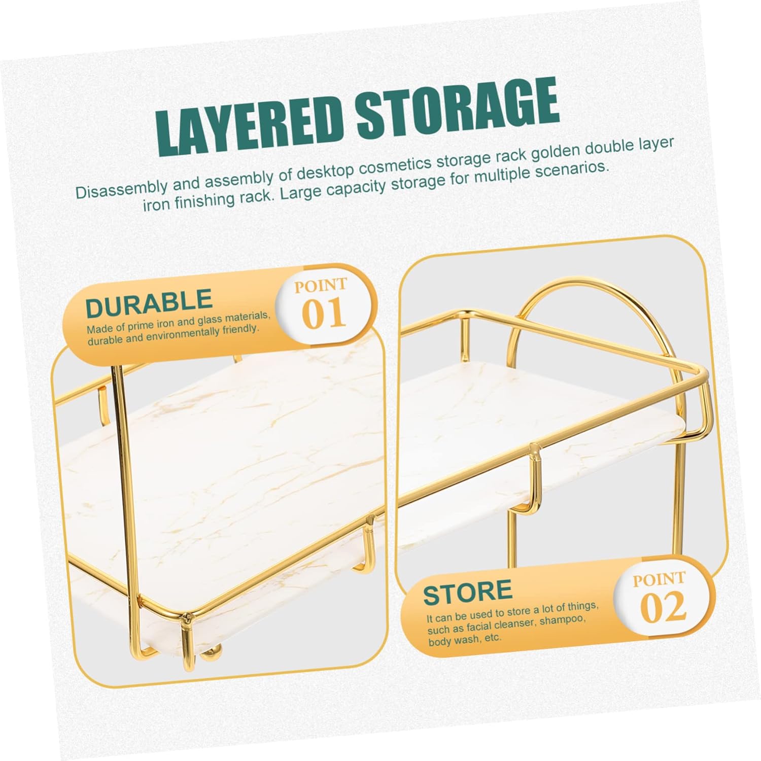 2tier Bathroom Storage Organizer Countertop Storage Shelf Double Over Toilet Bathroom Rack