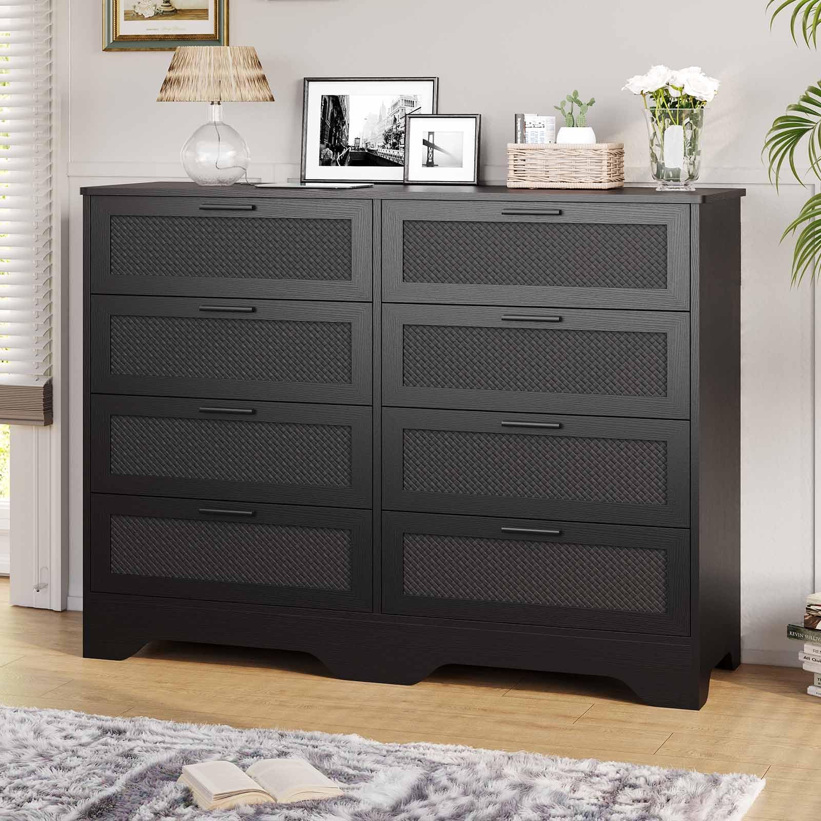 Amazon.com: DICTAC 8 Drawer Dresser for Bedroom, Wood Chest of Drawers, Modern Dresser with ...