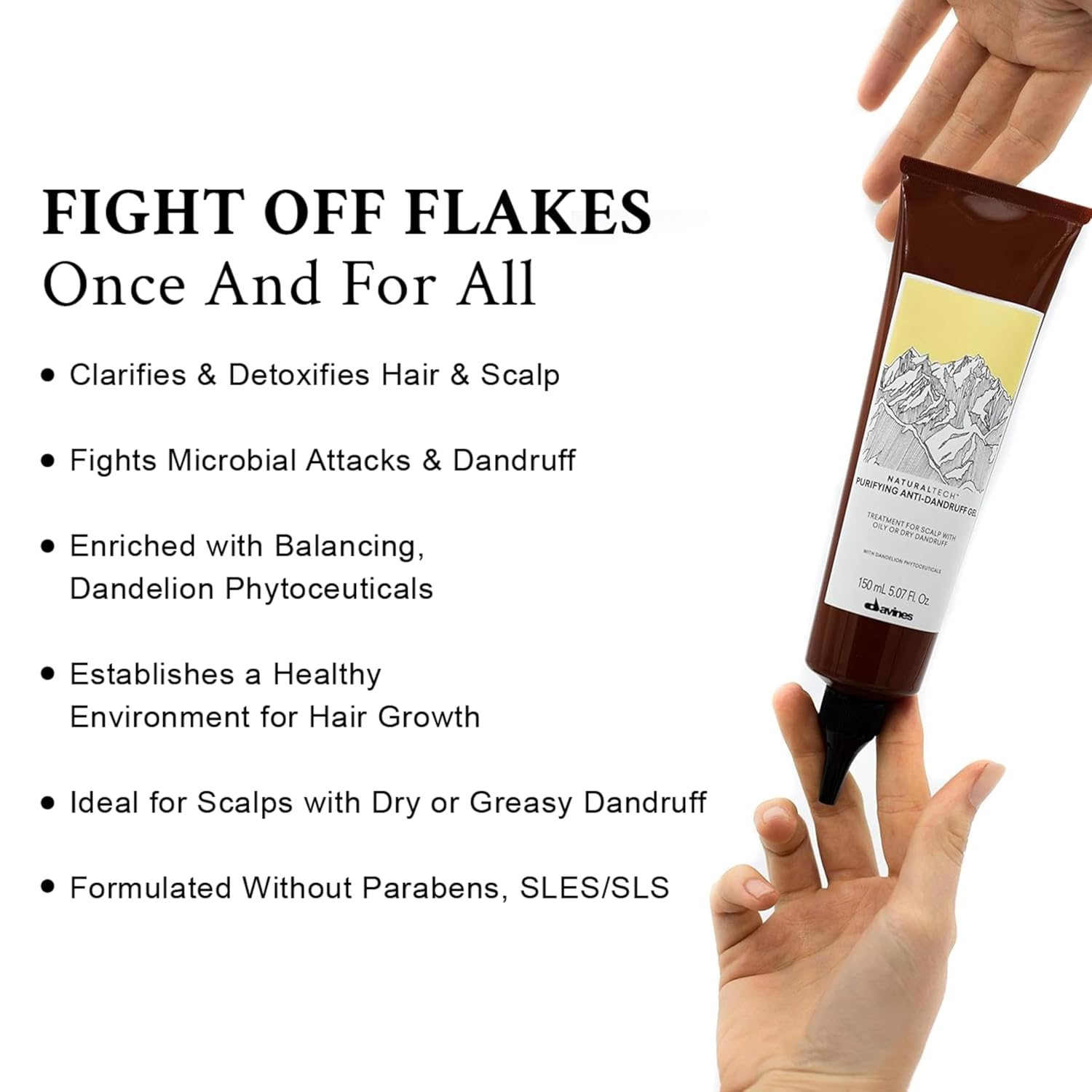 Davines Naturaltech Purifying Gel, Clarifying & Anti-Dandruff for Dandruff (Oily or Dry) - With Dandelion Phytoceuticals - Treatment for Oily or Dry Dandruff, 5.07 Fl Oz - Image 3