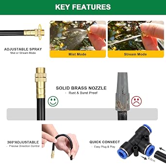 Drip Irrigation System Quick-Connect (200FT/40pcs)