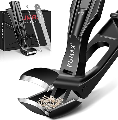 Miniatura 8 de FUMAX Cortaúñas gruesas para personas mayores, cortaúñas grandes de alta resistencia con apertura de mandíbula de 0.59 pulgadas de ancho, cortaúñas