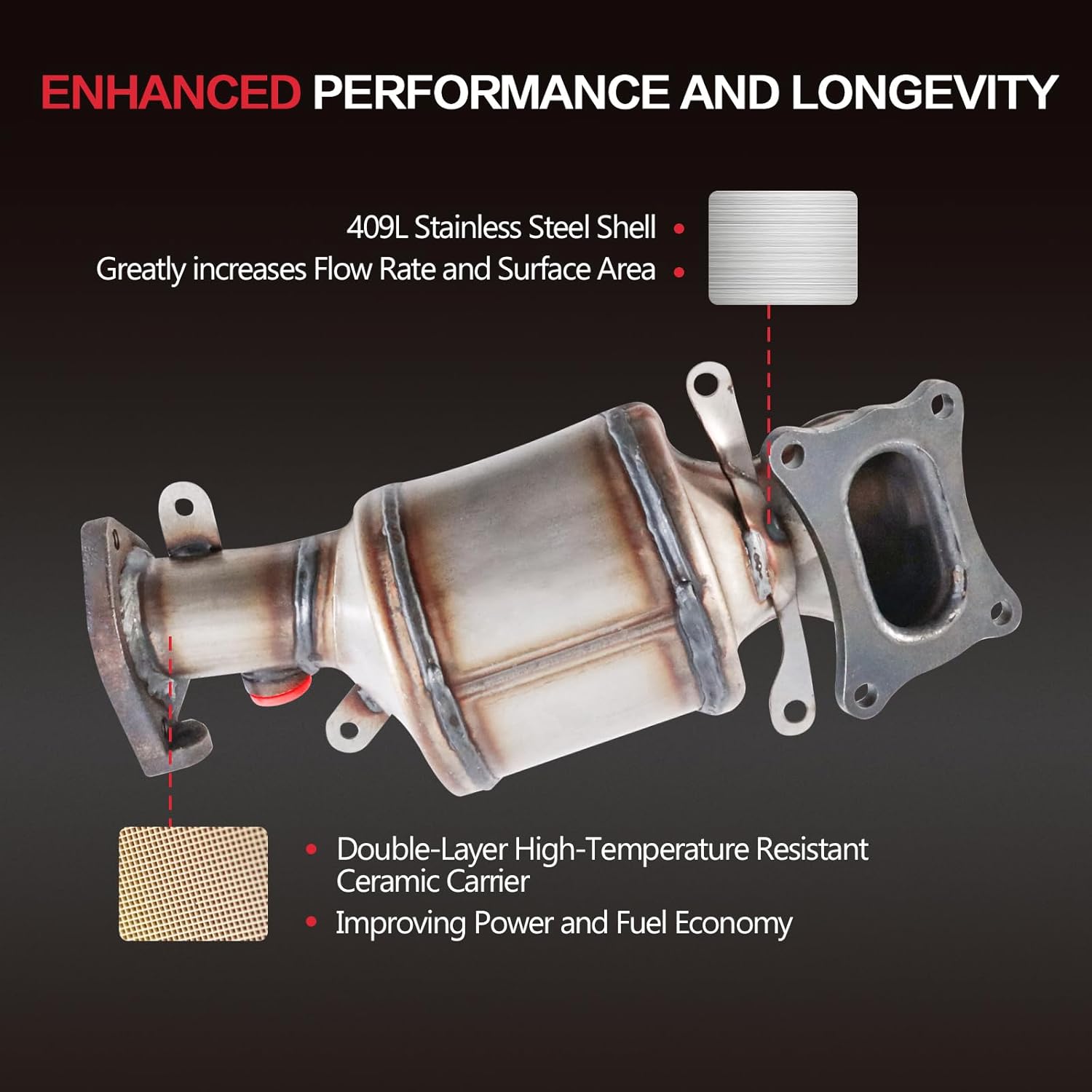 Catalytic Converter Front Left & Right For 2009-2015 HONDA PILOT 3.5L Exhaust Manifold Engine(EPA Compliant)