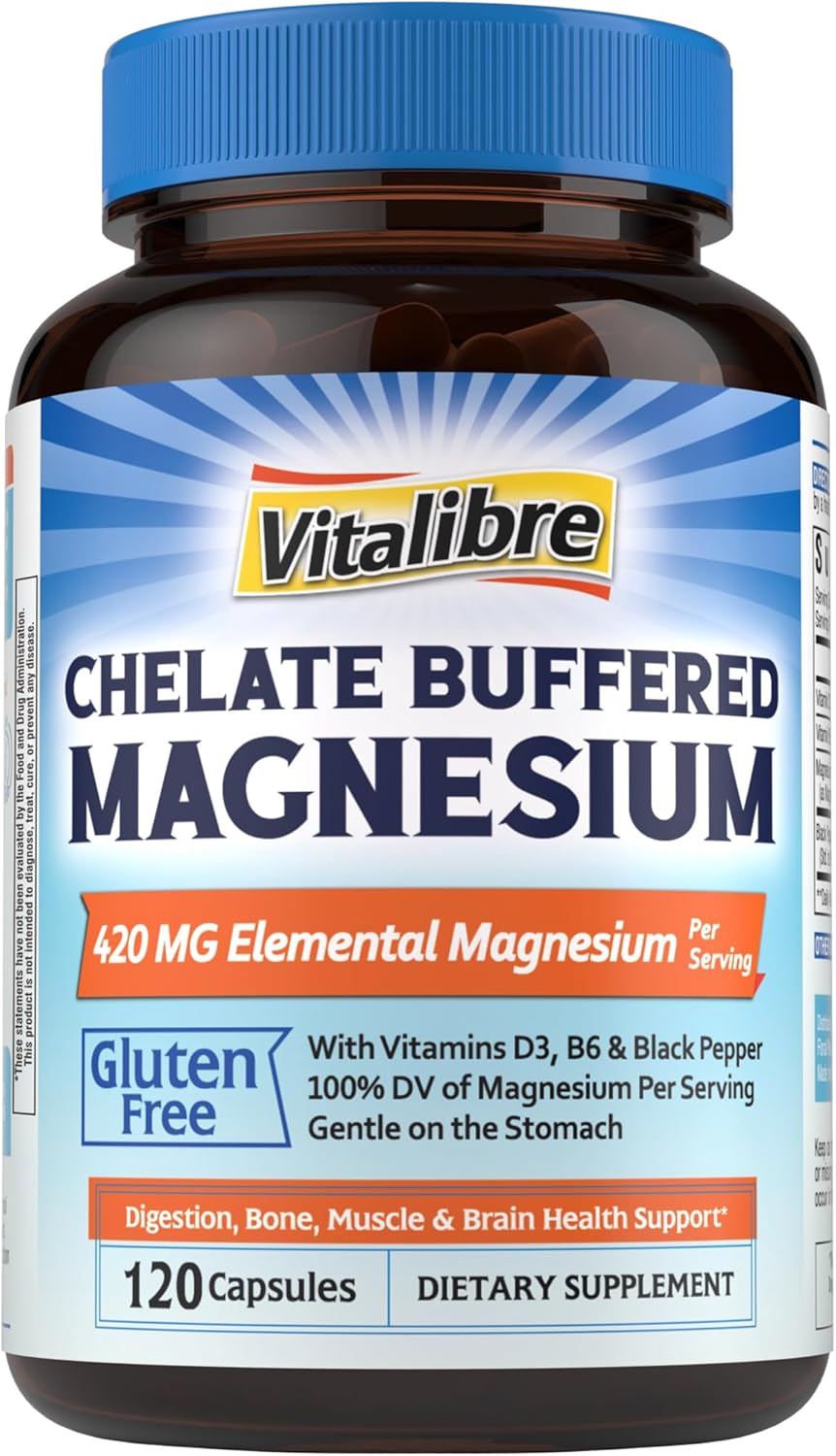Vitalibre Iron Complex 60 Tablets and Magnesium Citrate Complex Supplement 120 Capsules