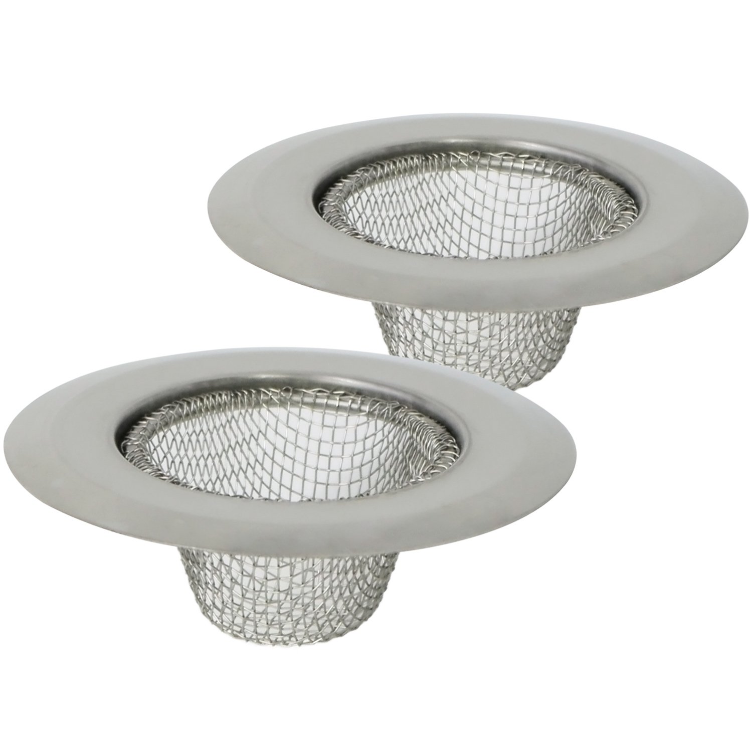 2 filtri per lavello in acciaio inox con bordo largo 11,4 cm di diametro, filtro per scarico in rete metallica, filtro per lavello da cucina a maglia fine, scarico per capelli, adatto
